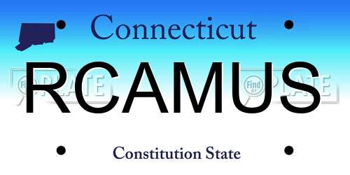 RCAMUS Connecticut License Plate