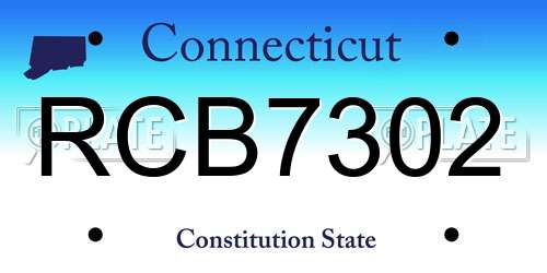RCB7302 Connecticut License Plate