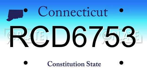 RCD6753 Connecticut License Plate