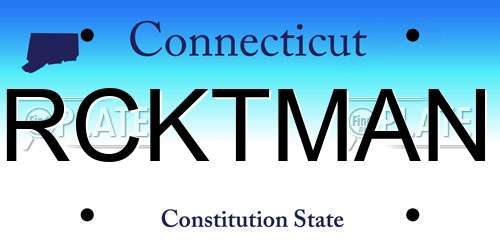 RCKTMAN Connecticut License Plate