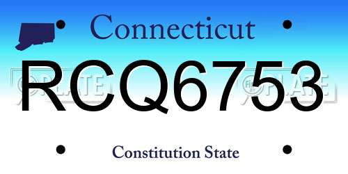 RCQ6753 Connecticut License Plate