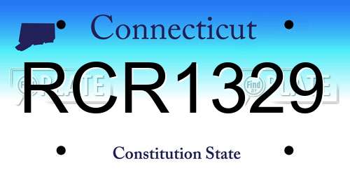 RCR1329 Connecticut License Plate