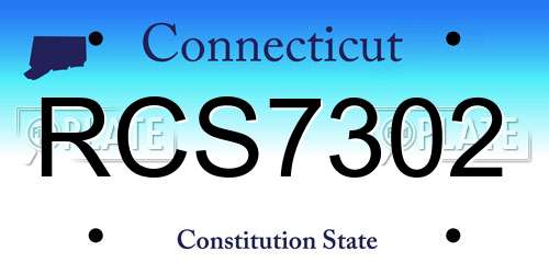 RCS7302 Connecticut License Plate