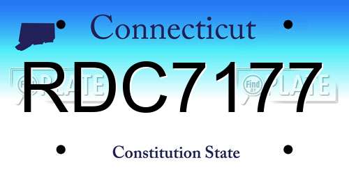RDC7177 Connecticut License Plate