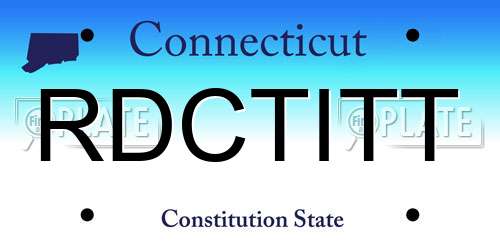 RDCTITT Connecticut License Plate