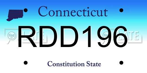 RDD196 Connecticut License Plate
