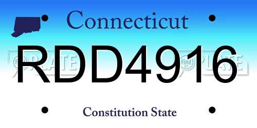 RDD4916 Connecticut License Plate