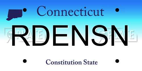 RDENSN Connecticut License Plate
