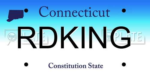 RDKING Connecticut License Plate