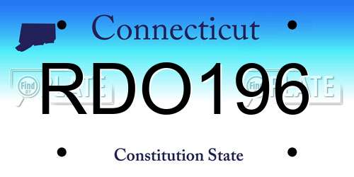 RDO196 Connecticut License Plate