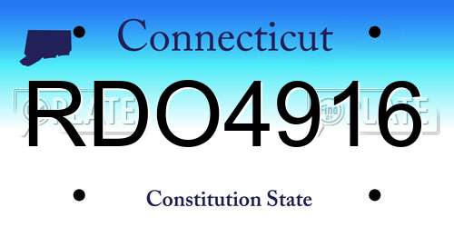 RDO4916 Connecticut License Plate