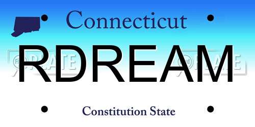 RDREAM Connecticut License Plate