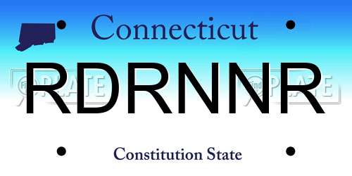 RDRNNR Connecticut License Plate