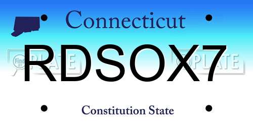 RDSOX7 Connecticut License Plate