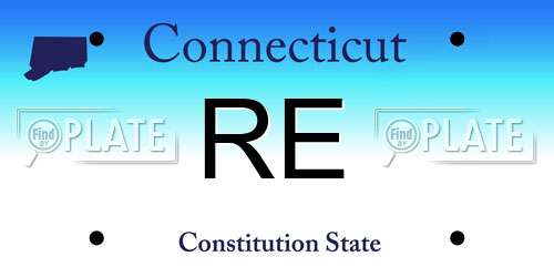 RE Connecticut License Plate