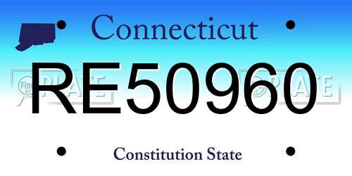 RE50960 Connecticut License Plate