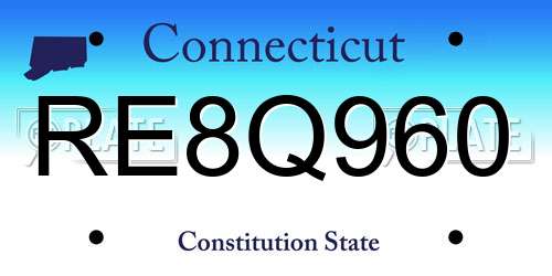 RE8Q960 Connecticut License Plate