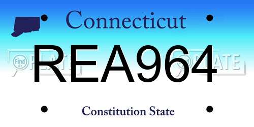 REA964 Connecticut License Plate