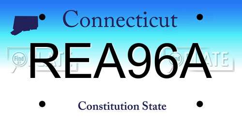 REA96A Connecticut License Plate
