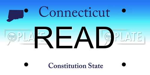READ Connecticut License Plate