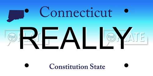 REALLY Connecticut License Plate