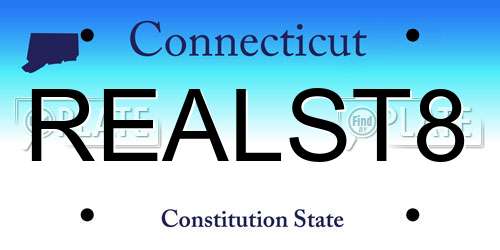 REALST8 Connecticut License Plate