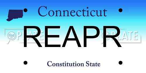 REAPR Connecticut License Plate