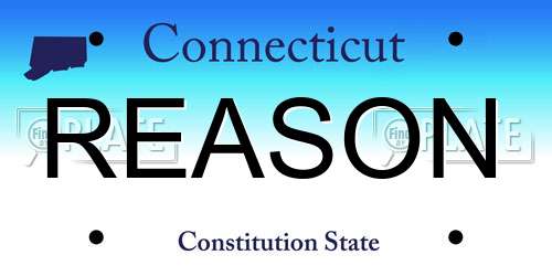 REASON Connecticut License Plate