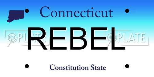 REBEL Connecticut License Plate