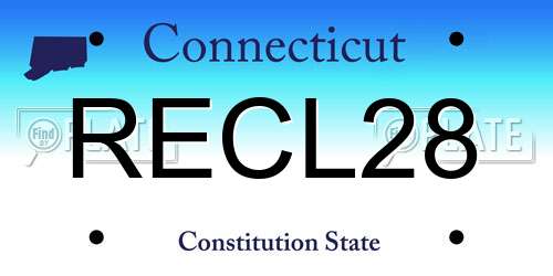 RECL28 Connecticut License Plate