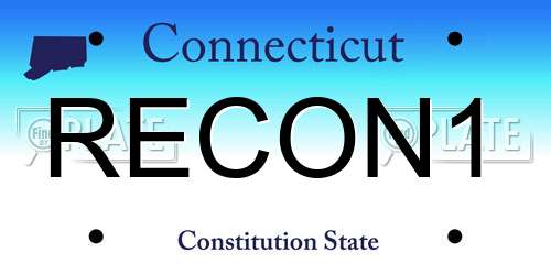 RECON1 Connecticut License Plate