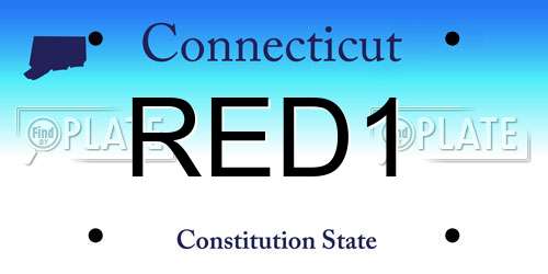 RED1 Connecticut License Plate