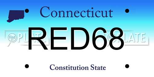 RED68 Connecticut License Plate