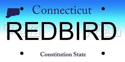 REDBIRD Connecticut License Plate