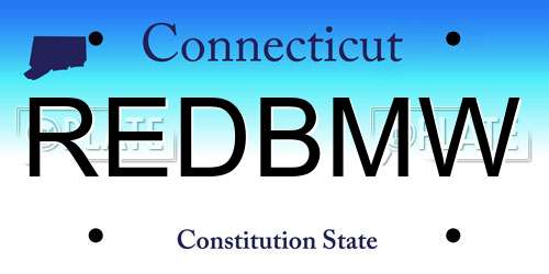REDBMW Connecticut License Plate
