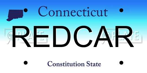 REDCAR Connecticut License Plate
