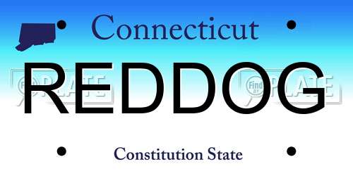 REDDOG Connecticut License Plate