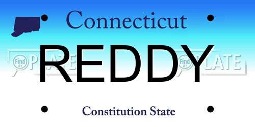 REDDY Connecticut License Plate