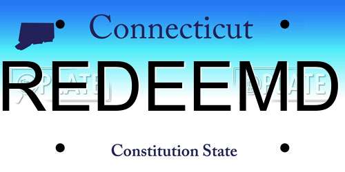 REDEEMD Connecticut License Plate