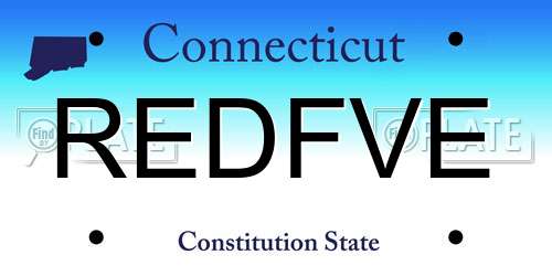 REDFVE Connecticut License Plate