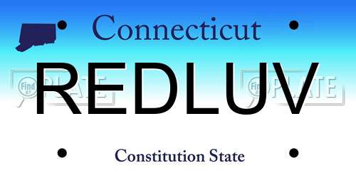 REDLUV Connecticut License Plate