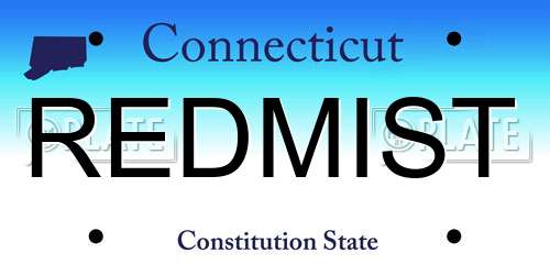 REDMIST Connecticut License Plate