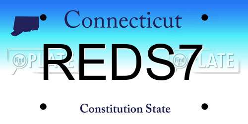 REDS7 Connecticut License Plate