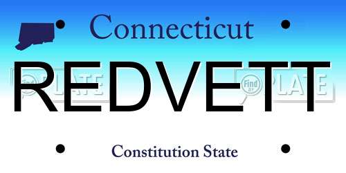 REDVETT Connecticut License Plate