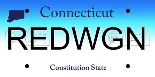 REDWGN Connecticut License Plate