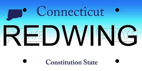 REDWING Connecticut License Plate