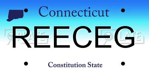 REECEG Connecticut License Plate