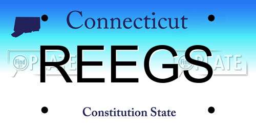 REEGS Connecticut License Plate
