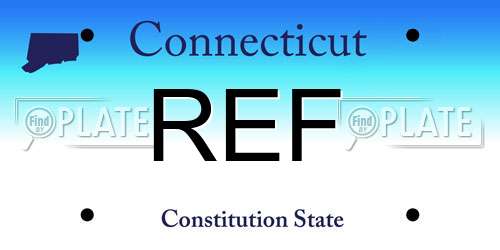 REF Connecticut License Plate