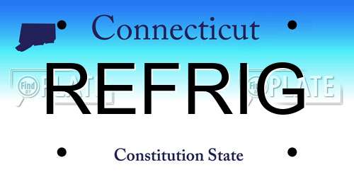 REFRIG Connecticut License Plate